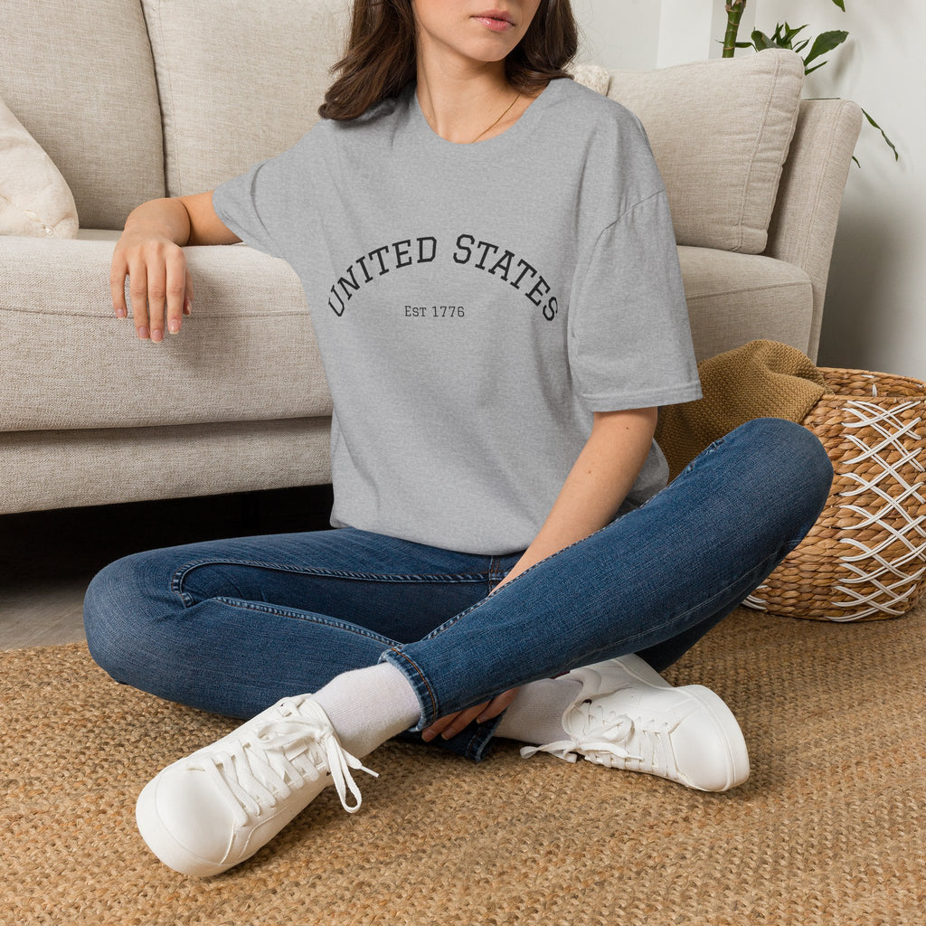 United States EST 1776 T-Shirt | Patriotic Vintage Script Tee
