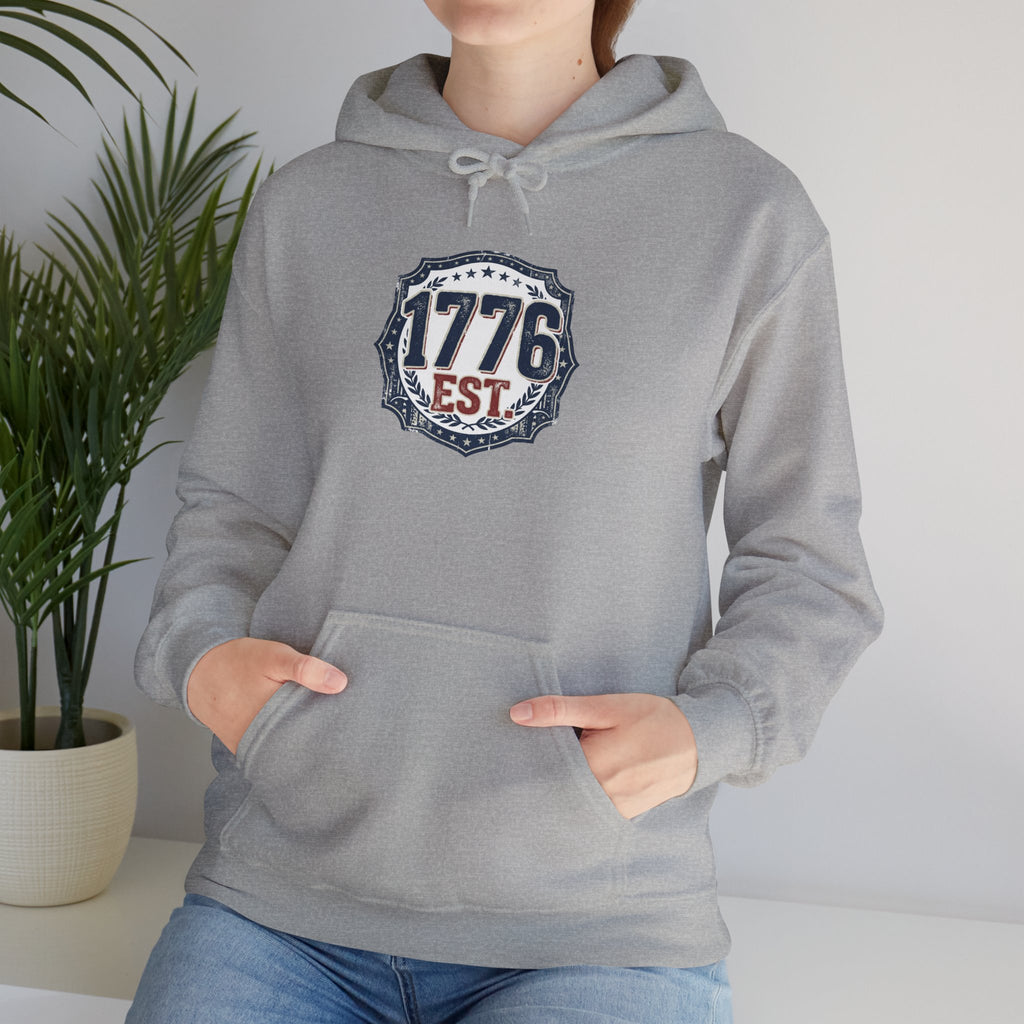 1776 Patriotic Hoodie — "Free Because of the Brave" Military Veteran Sweatshirt