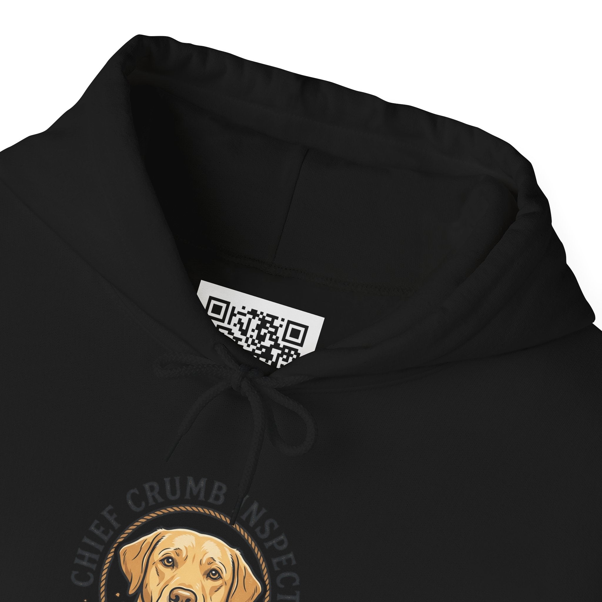 Labrador Retriever Hoodie — “Chief Crumb Inspector” Cute Labrador Kitchen Portrait Pullover