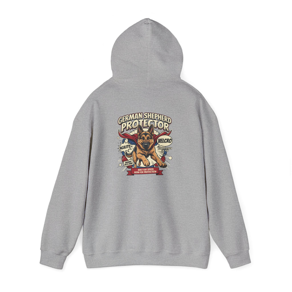 German Shepherd Protector Hoodie — "Not All Heroes Wear Capes" Dog Lover Pullover