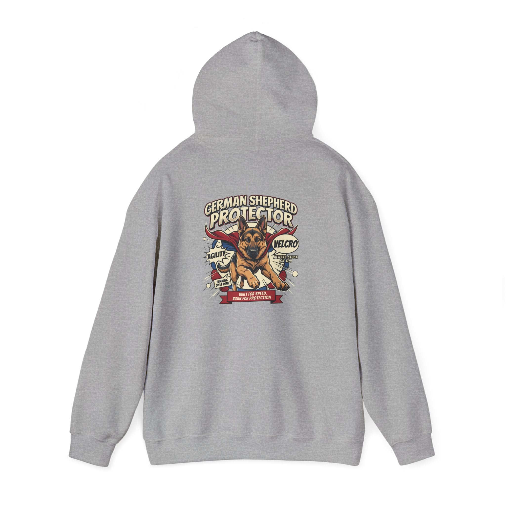 German Shepherd Protector Hoodie — "Not All Heroes Wear Capes" Dog Lover Pullover