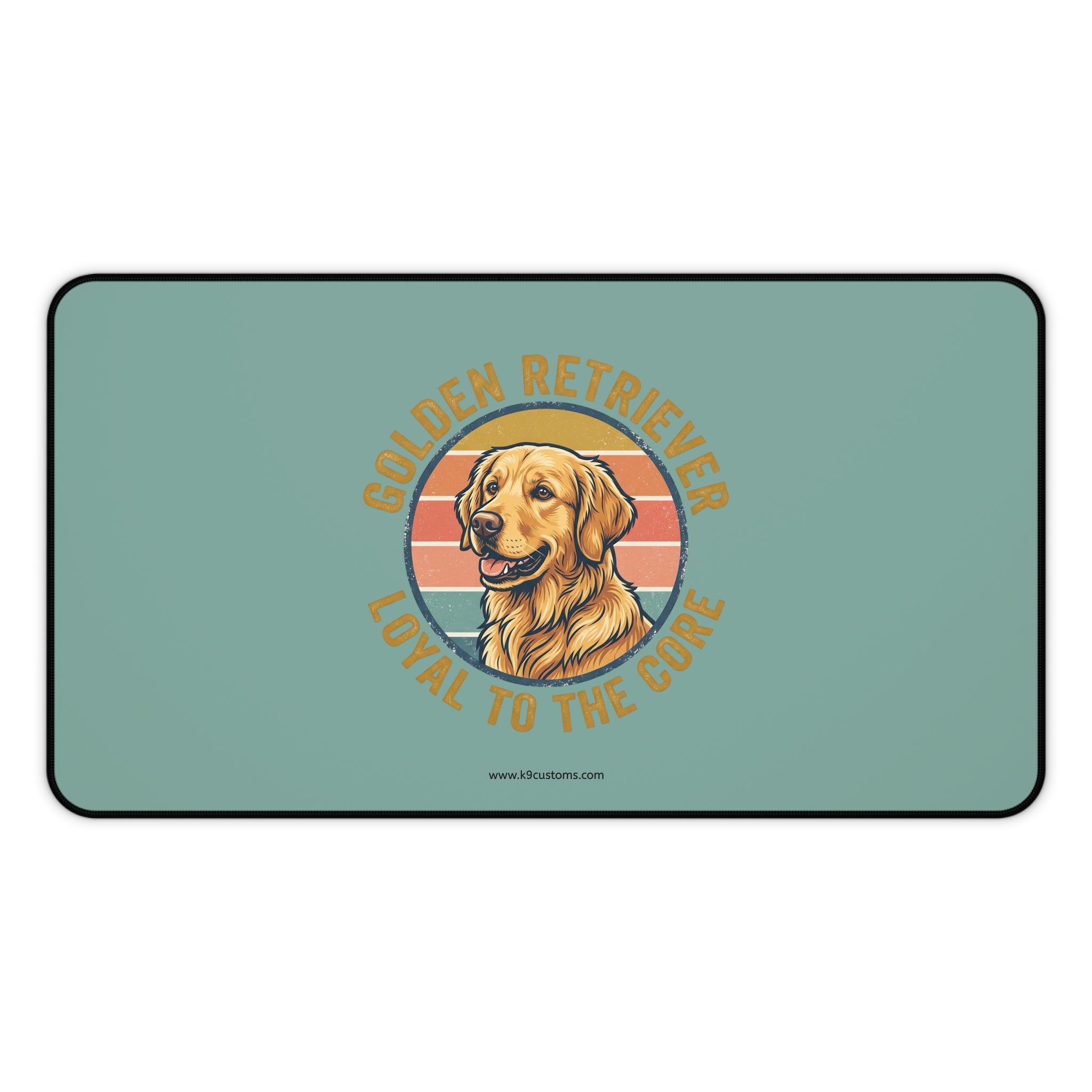 Golden Retriever Desk Mat — "Loyal to the Core" Retro Pet Mousepad