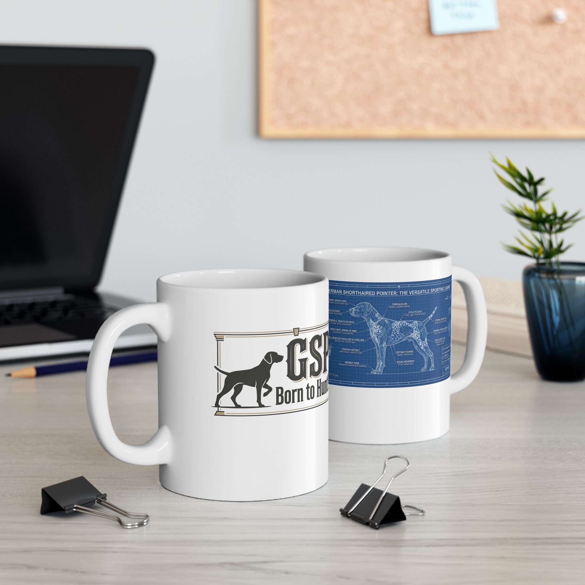 German Shorthaired Pointer Blueprint Ceramic Mug (11oz, 15oz)
