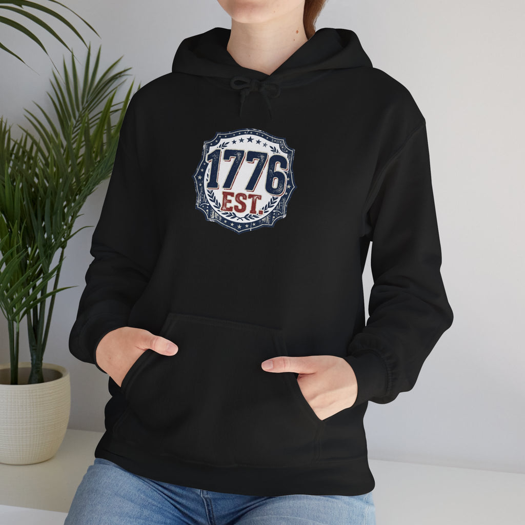 1776 Patriotic Hoodie — "Free Because of the Brave" Military Veteran Sweatshirt