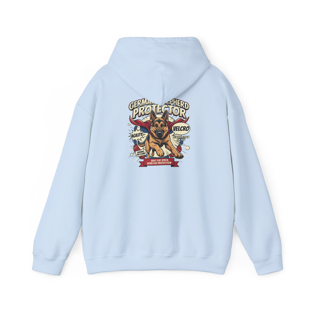 German Shepherd Protector Hoodie — "Not All Heroes Wear Capes" Dog Lover Pullover