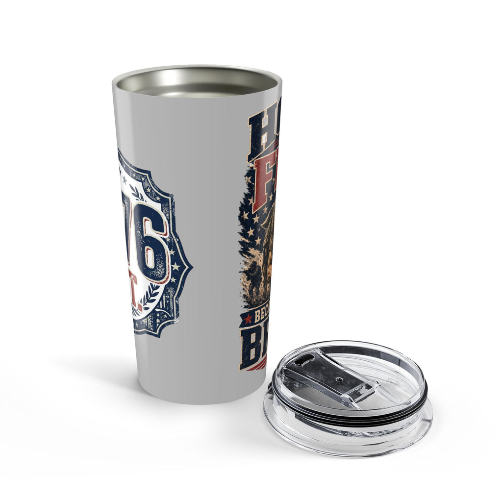 1776 Tumbler 20oz Tumbler — "Home of the Free Because of the Brave" Patriotic Stainless Travel Cup