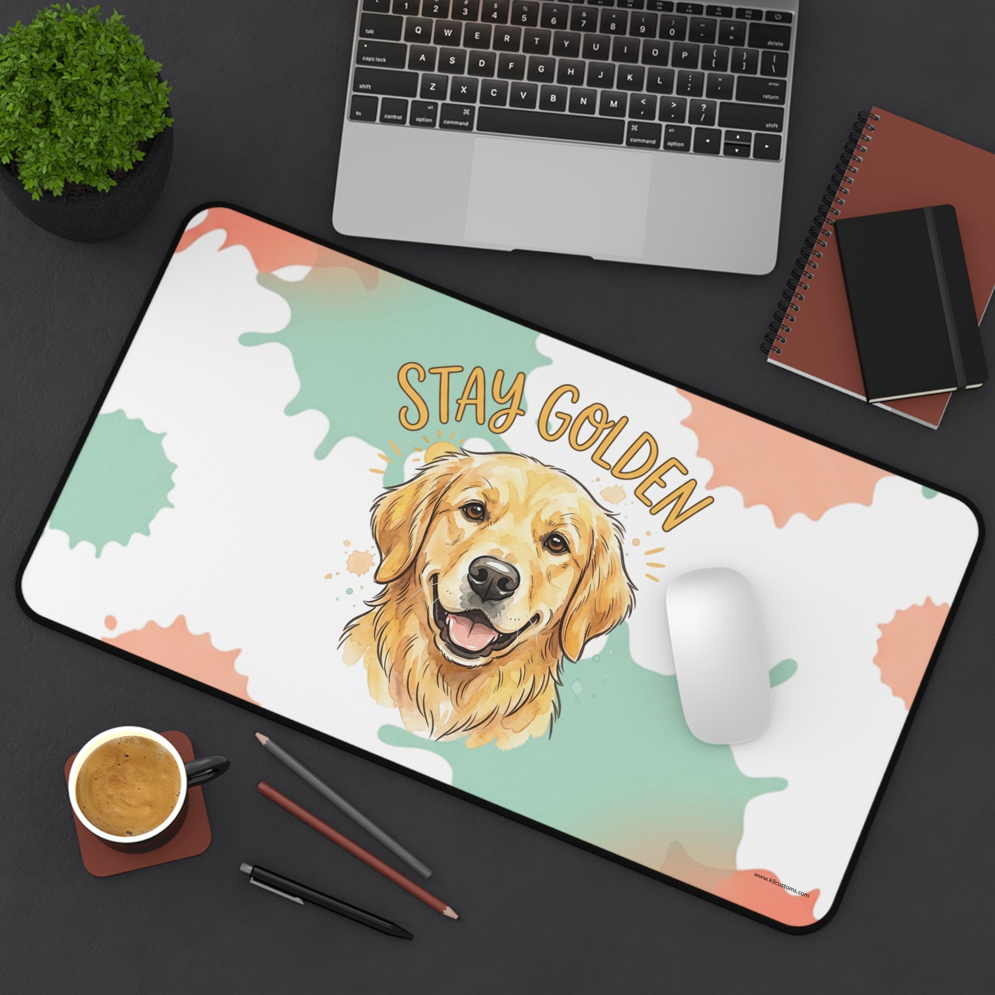 Stay Golden Golden Retriever Desk Mat
