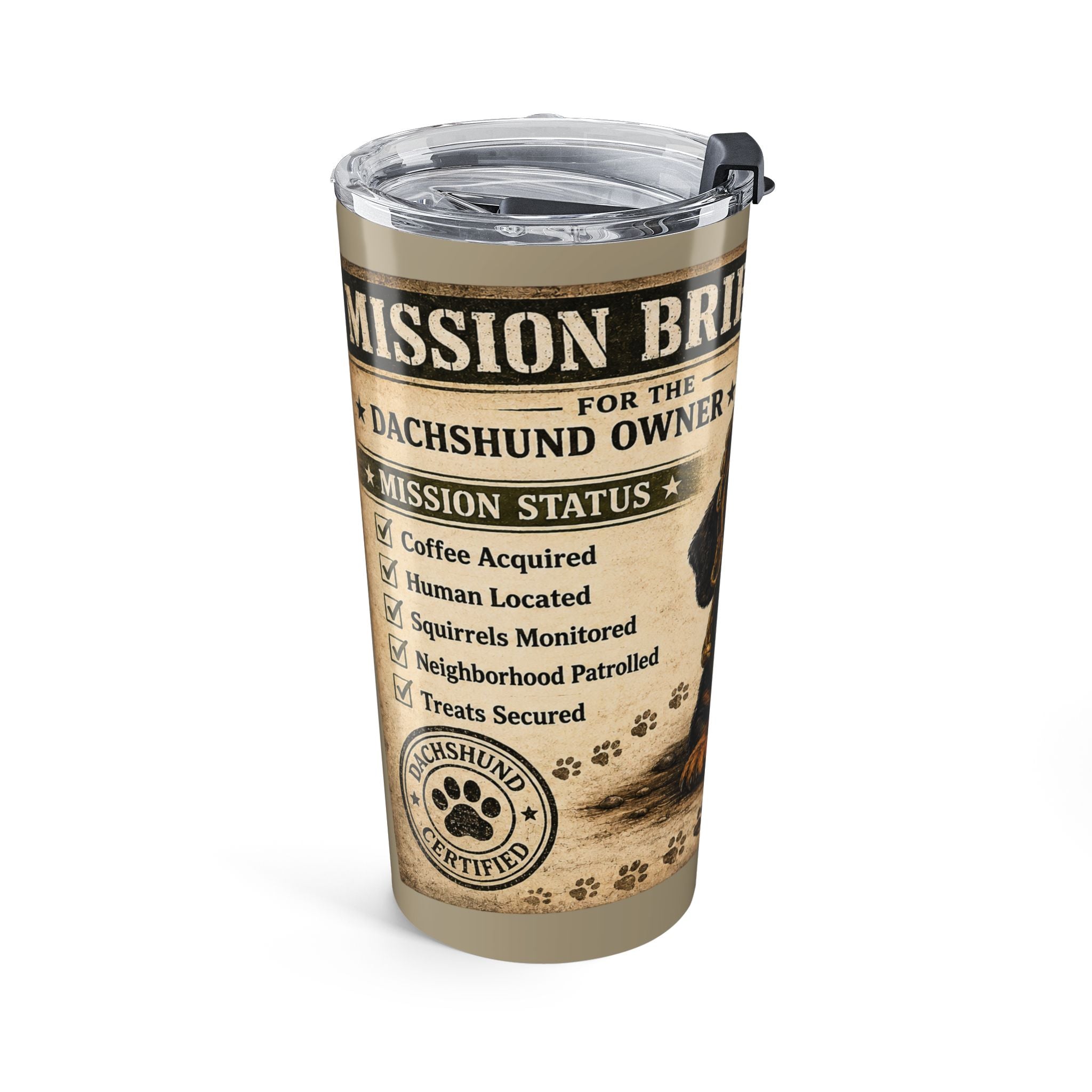 Dachshund Mission Tumbler — Cute Aviator