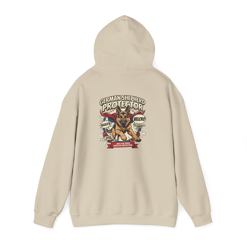 German Shepherd Protector Hoodie — "Not All Heroes Wear Capes" Dog Lover Pullover