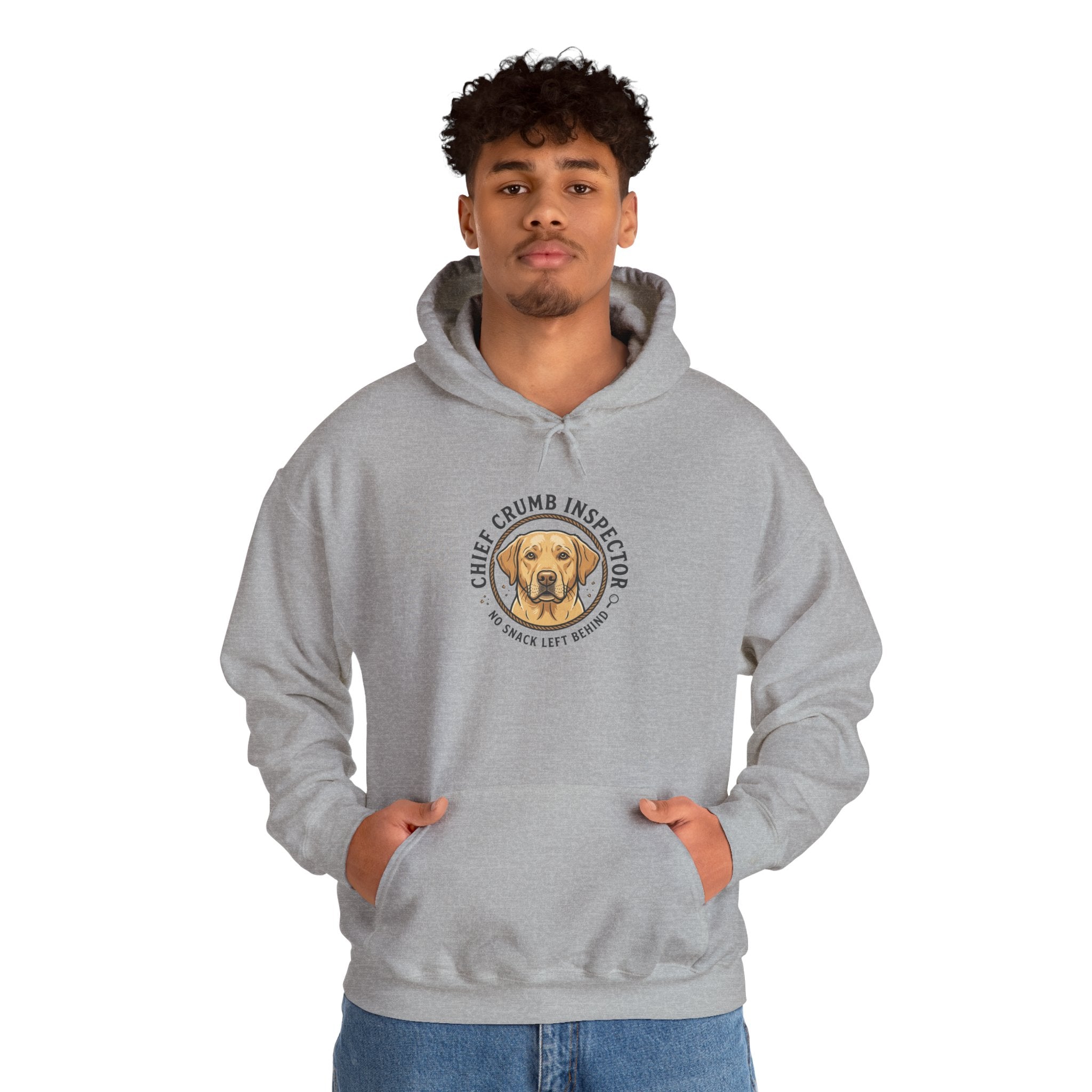 Labrador Retriever Hoodie — “Chief Crumb Inspector” Cute Labrador Kitchen Portrait Pullover