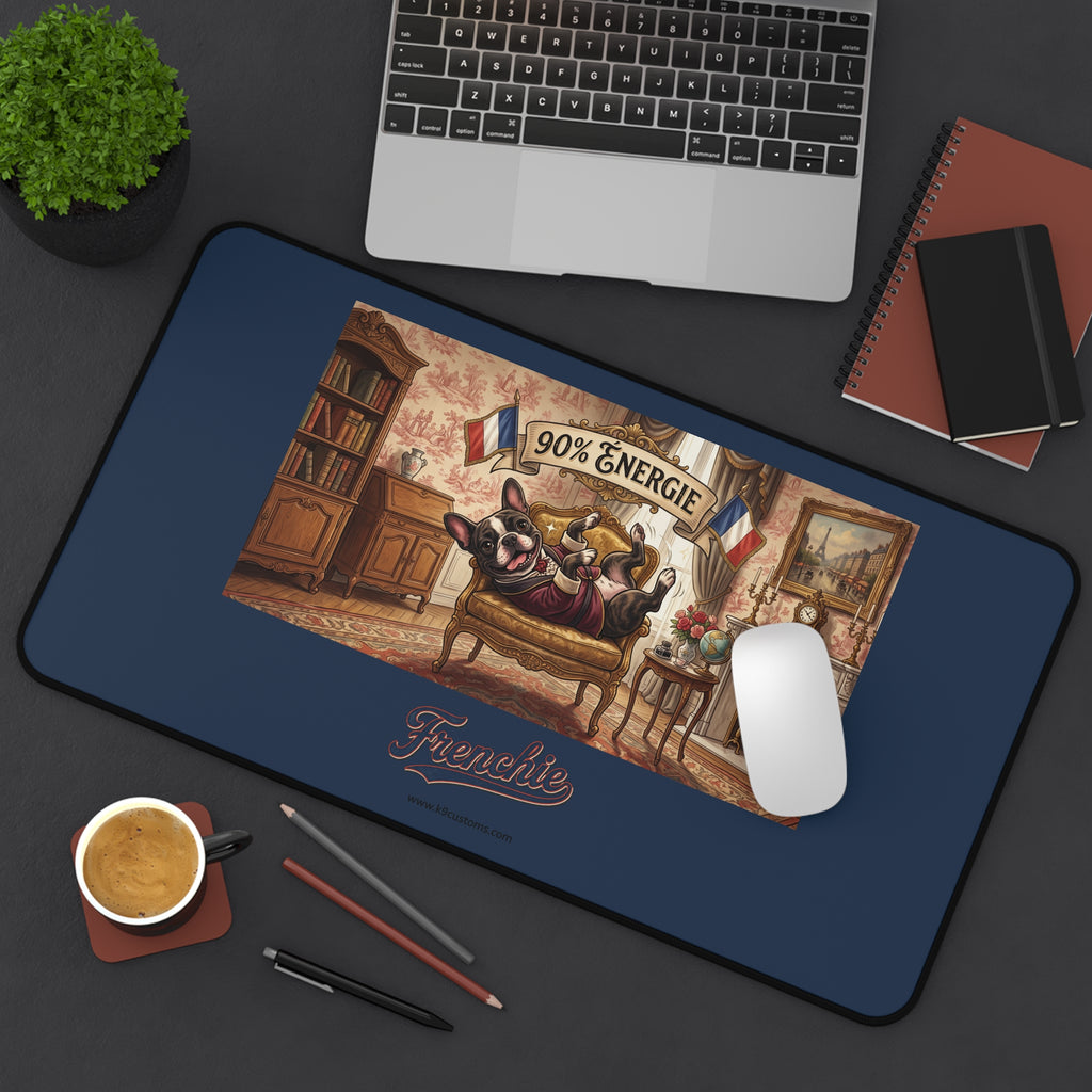 Frenchie Desk Mat – 90% Énergie French Bulldog Gaming/Office Mouse Pad