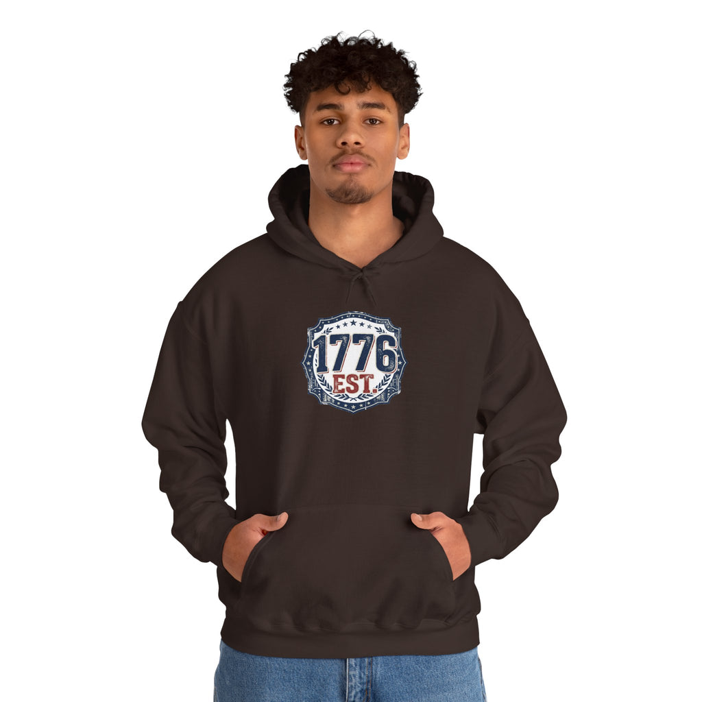 1776 Patriotic Hoodie — "Free Because of the Brave" Military Veteran Sweatshirt