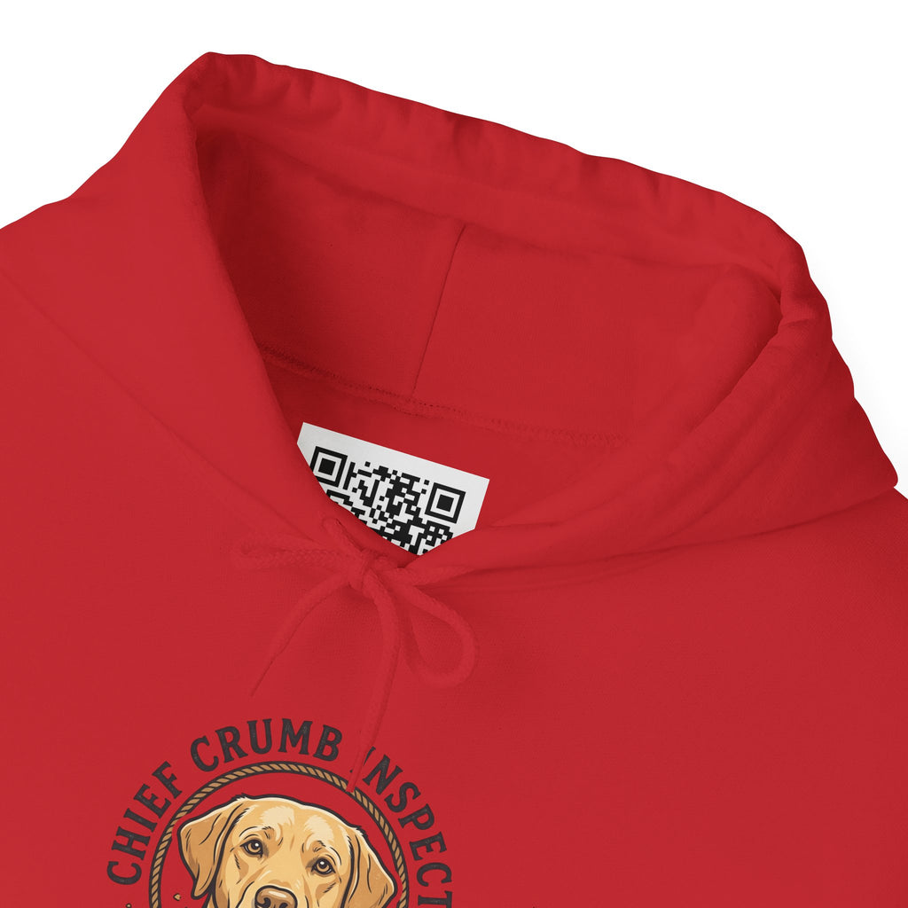 Labrador Retriever Hoodie — “Chief Crumb Inspector” Cute Labrador Kitchen Portrait Pullover