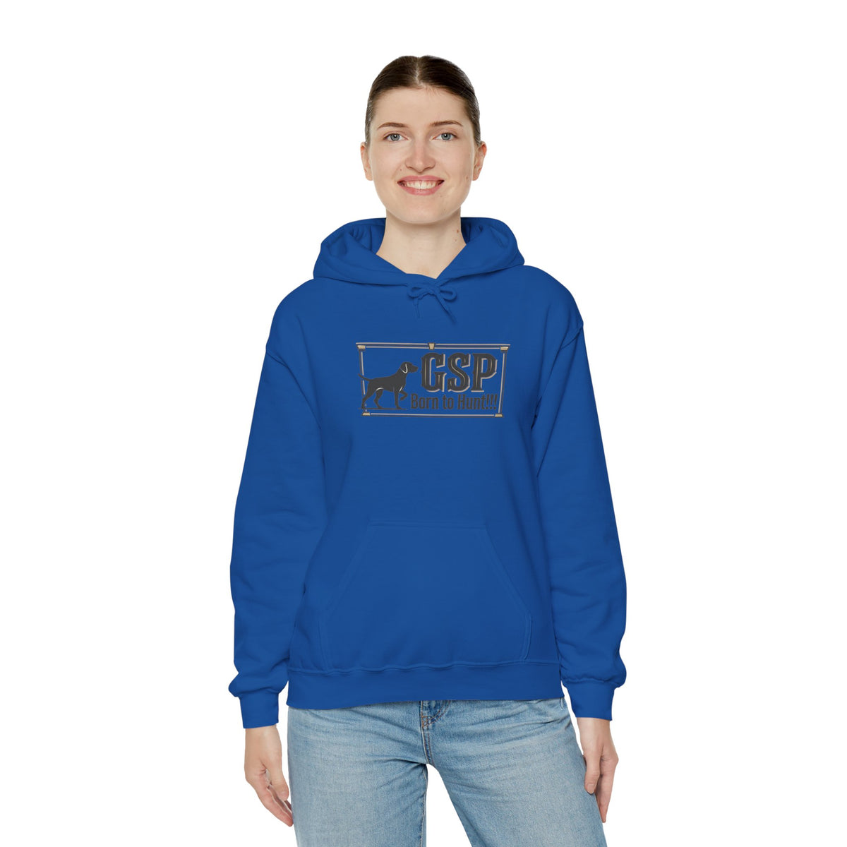 GSP 'Born to Hunt' Hoodie — German Shorthaired Pointer Blueprint Design