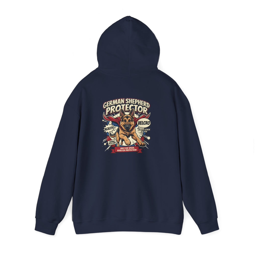 German Shepherd Protector Hoodie — "Not All Heroes Wear Capes" Dog Lover Pullover