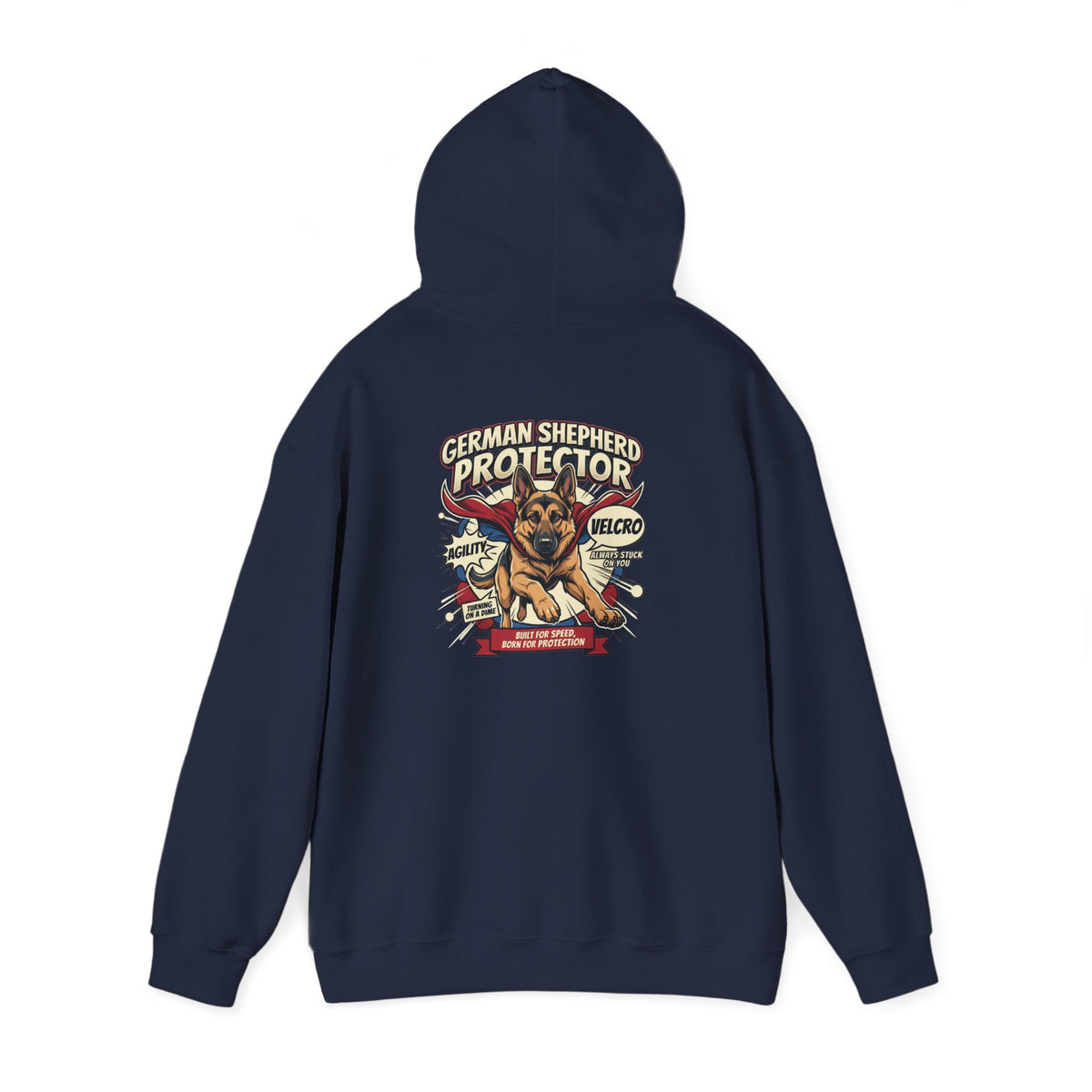 German Shepherd Protector Hoodie — "Not All Heroes Wear Capes" Dog Lover Pullover