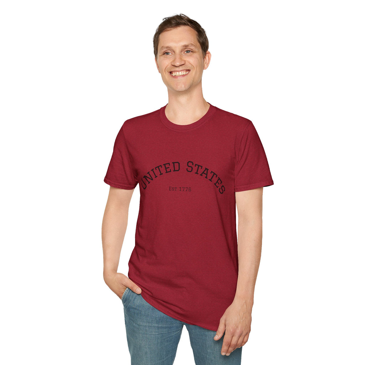 United States EST 1776 T-Shirt | Patriotic Vintage Script Tee