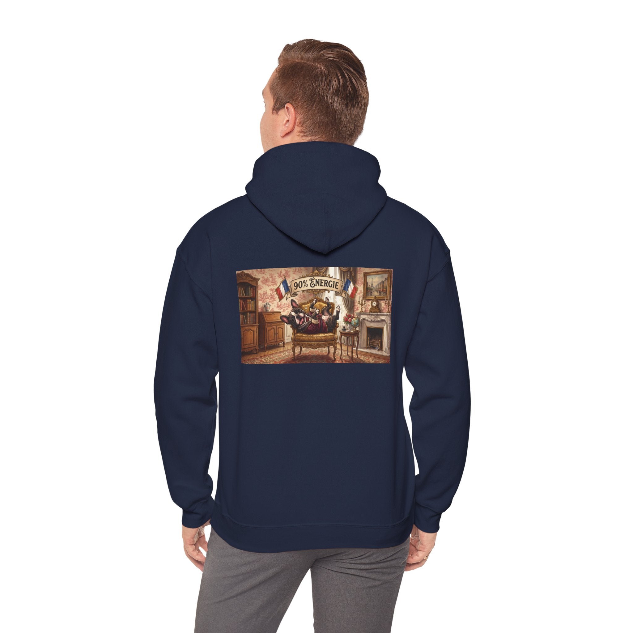 Frenchie Hoodie 90% Energy — Graphic Pullover