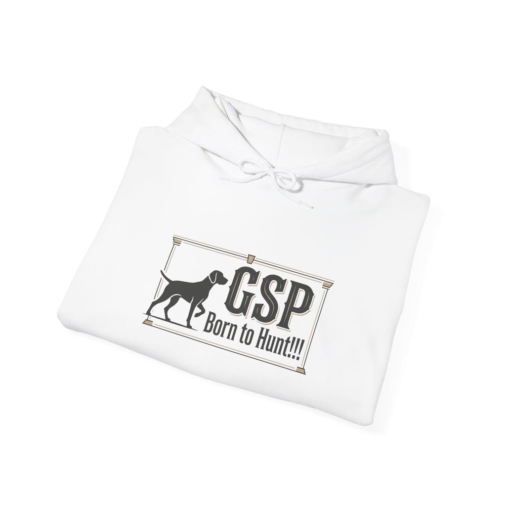 GSP 'Born to Hunt' Hoodie — German Shorthaired Pointer Blueprint Design