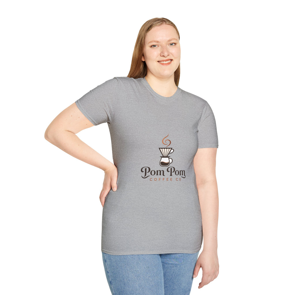 Pomeranian Pom Pom Coffee Pomeranian T-Shirt — “Fueled by Coffee and Pom Pom Energy”