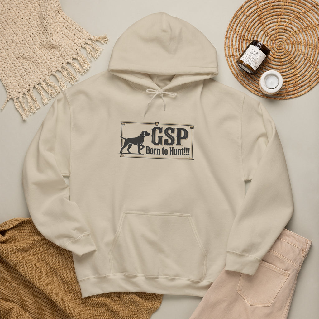 GSP 'Born to Hunt' Hoodie — German Shorthaired Pointer Blueprint Design
