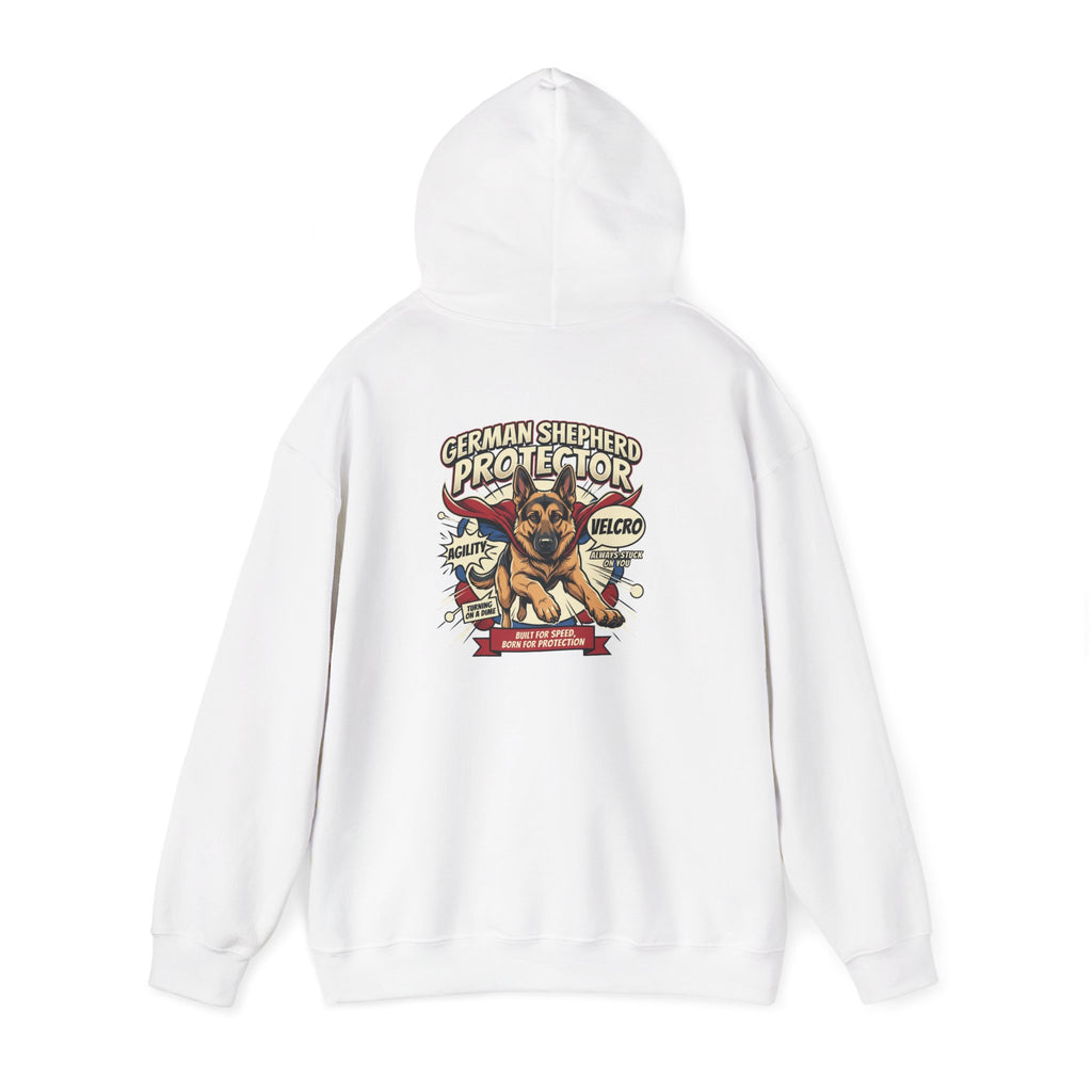 German Shepherd Protector Hoodie — "Not All Heroes Wear Capes" Dog Lover Pullover
