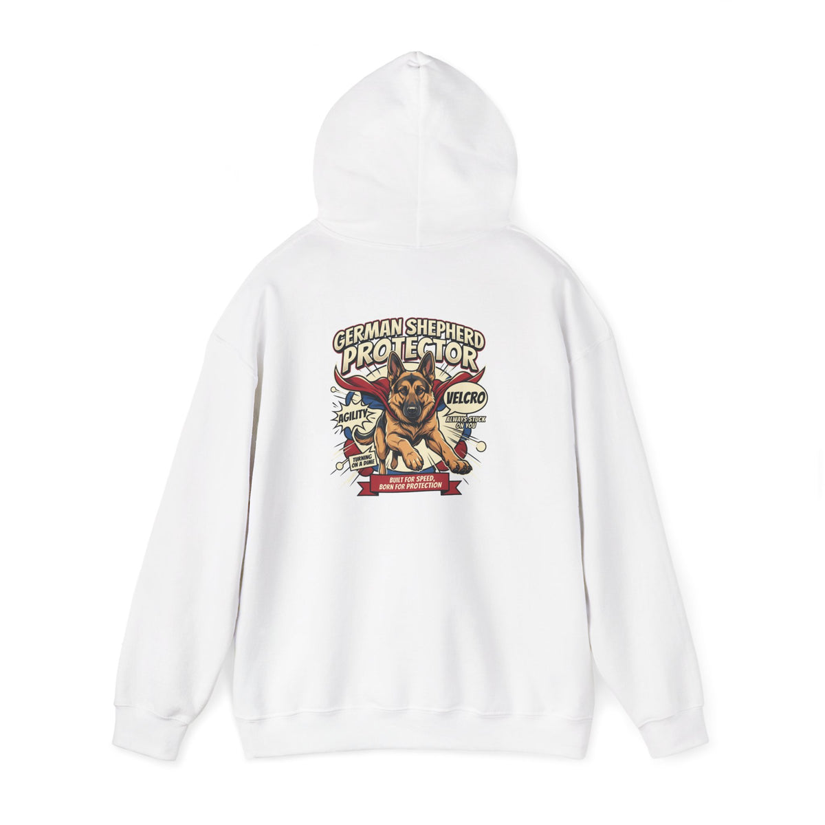 German Shepherd Protector Hoodie — "Not All Heroes Wear Capes" Dog Lover Pullover