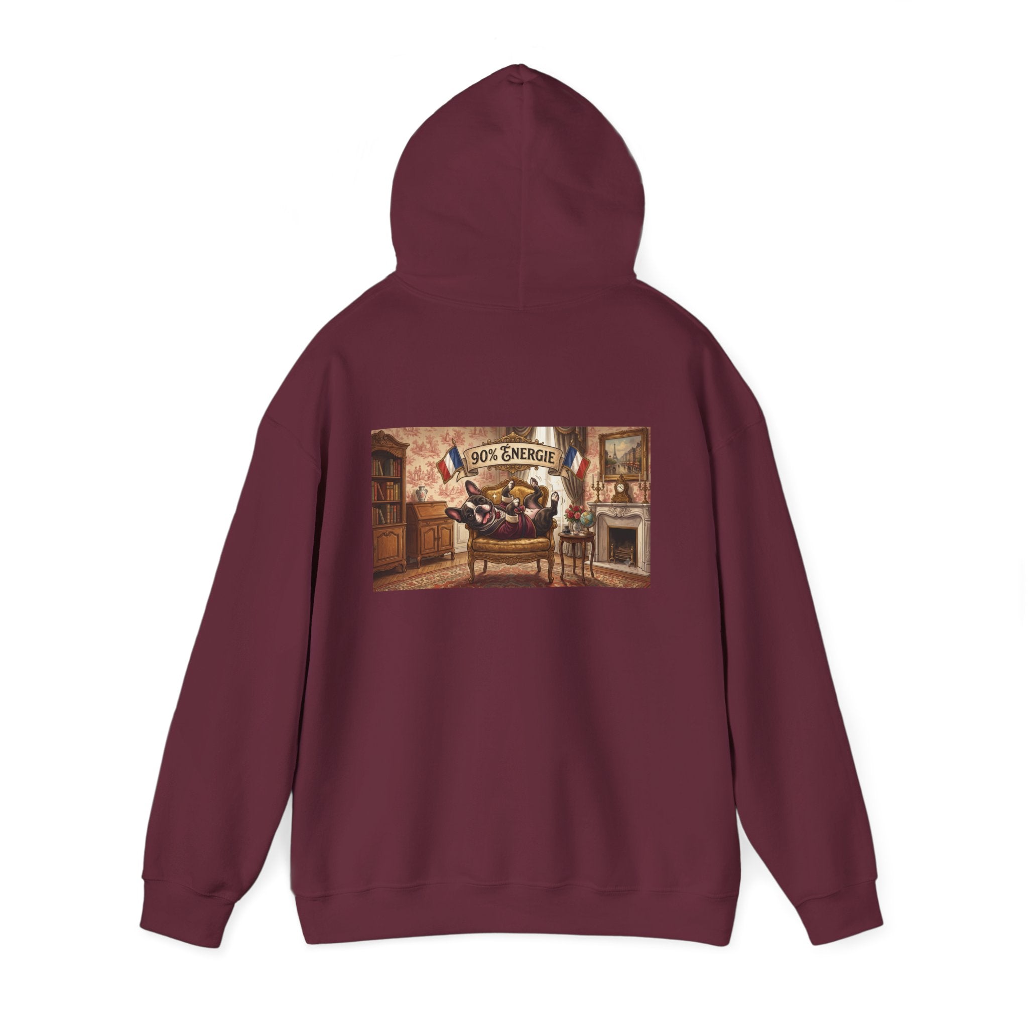 Frenchie Hoodie 90% Energy — Graphic Pullover