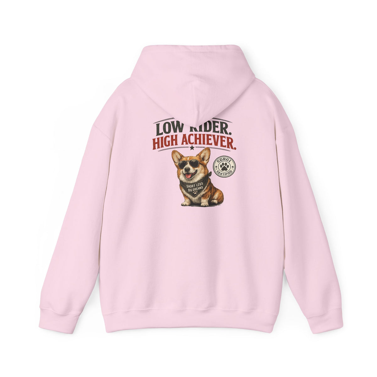 Corgi Hoodie — 'Low Risk, High Achiever'
