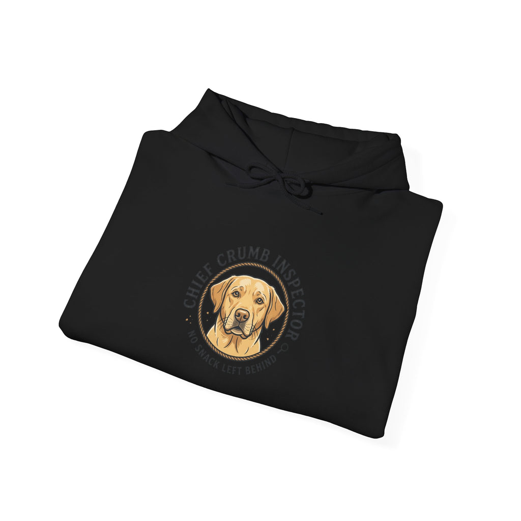 Labrador Retriever Hoodie — “Chief Crumb Inspector” Cute Labrador Kitchen Portrait Pullover