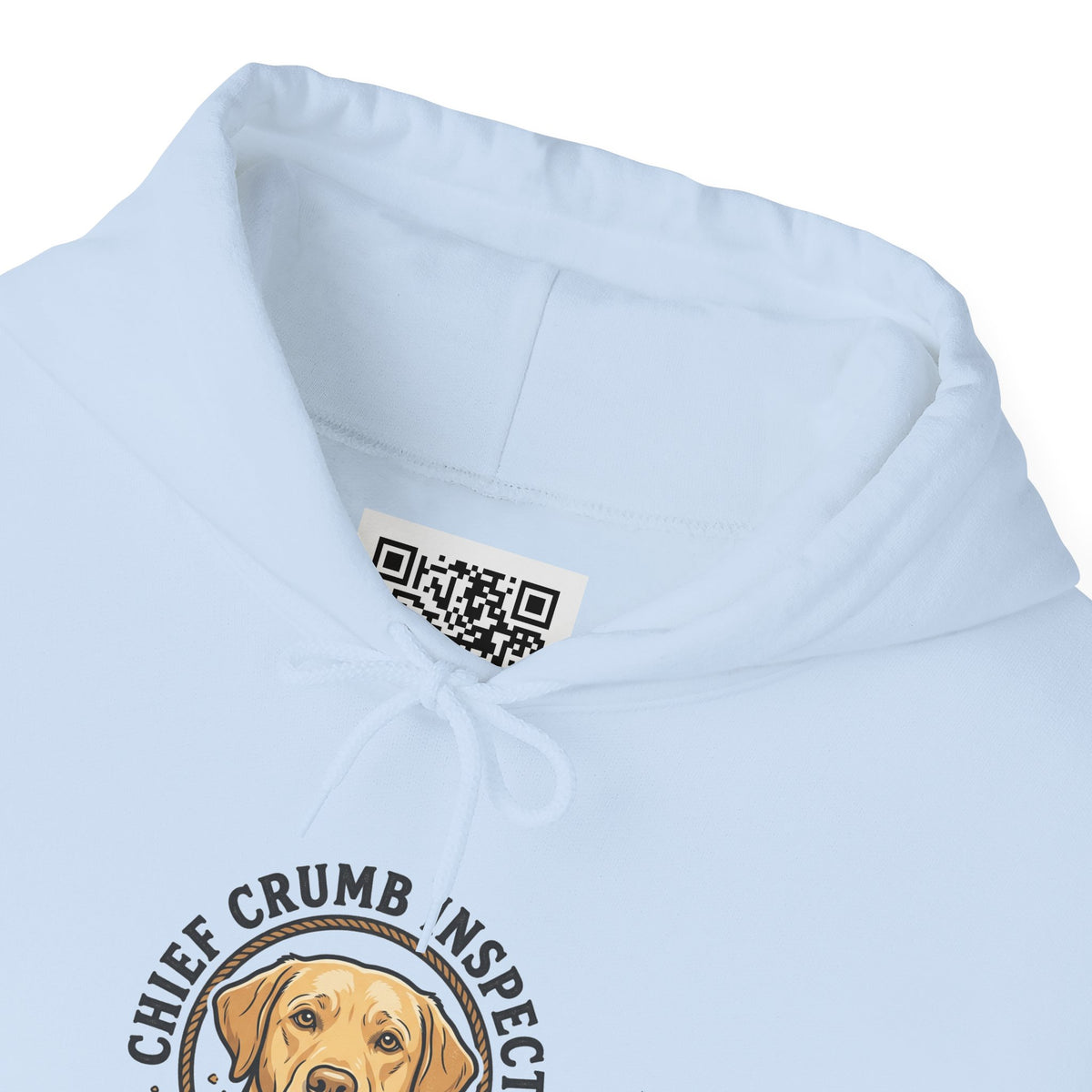 Labrador Retriever Hoodie — “Chief Crumb Inspector” Cute Labrador Kitchen Portrait Pullover