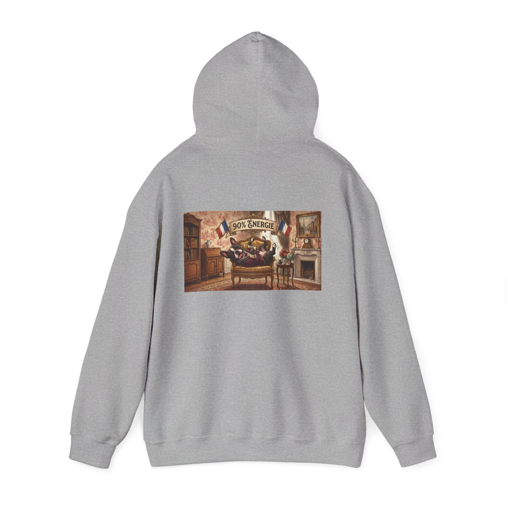 Frenchie Hoodie 90% Energy — Graphic Pullover