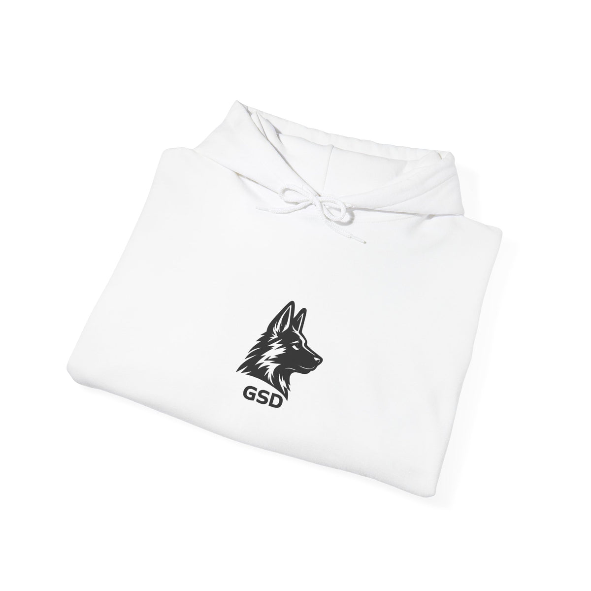 German Shepherd Hoodie - "I Can Run What's Your SuperPower" - Word Cloud Dog Silhouette Graphic Sweatshirt
