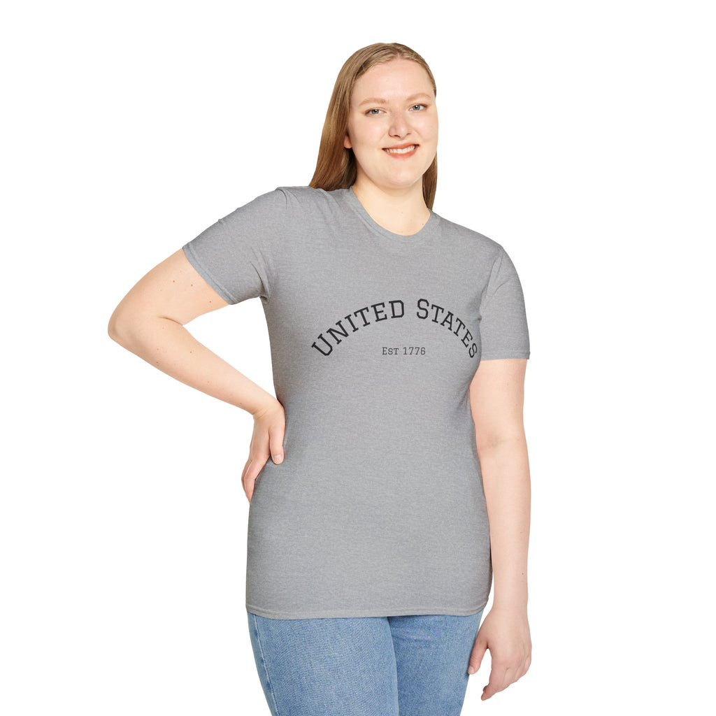 United States EST 1776 T-Shirt | Patriotic Vintage Script Tee