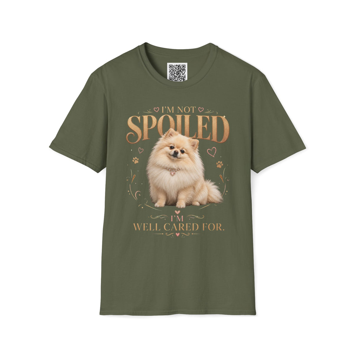 Pomeranian T-Shirt — "I'm Not Spoiled, I'm Well Cared For"