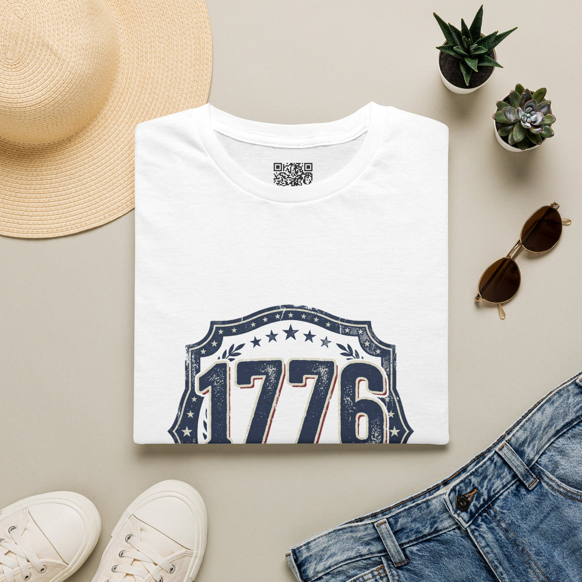1776 Vintage Shield T-Shirt — Patriotic Independence Day Tee