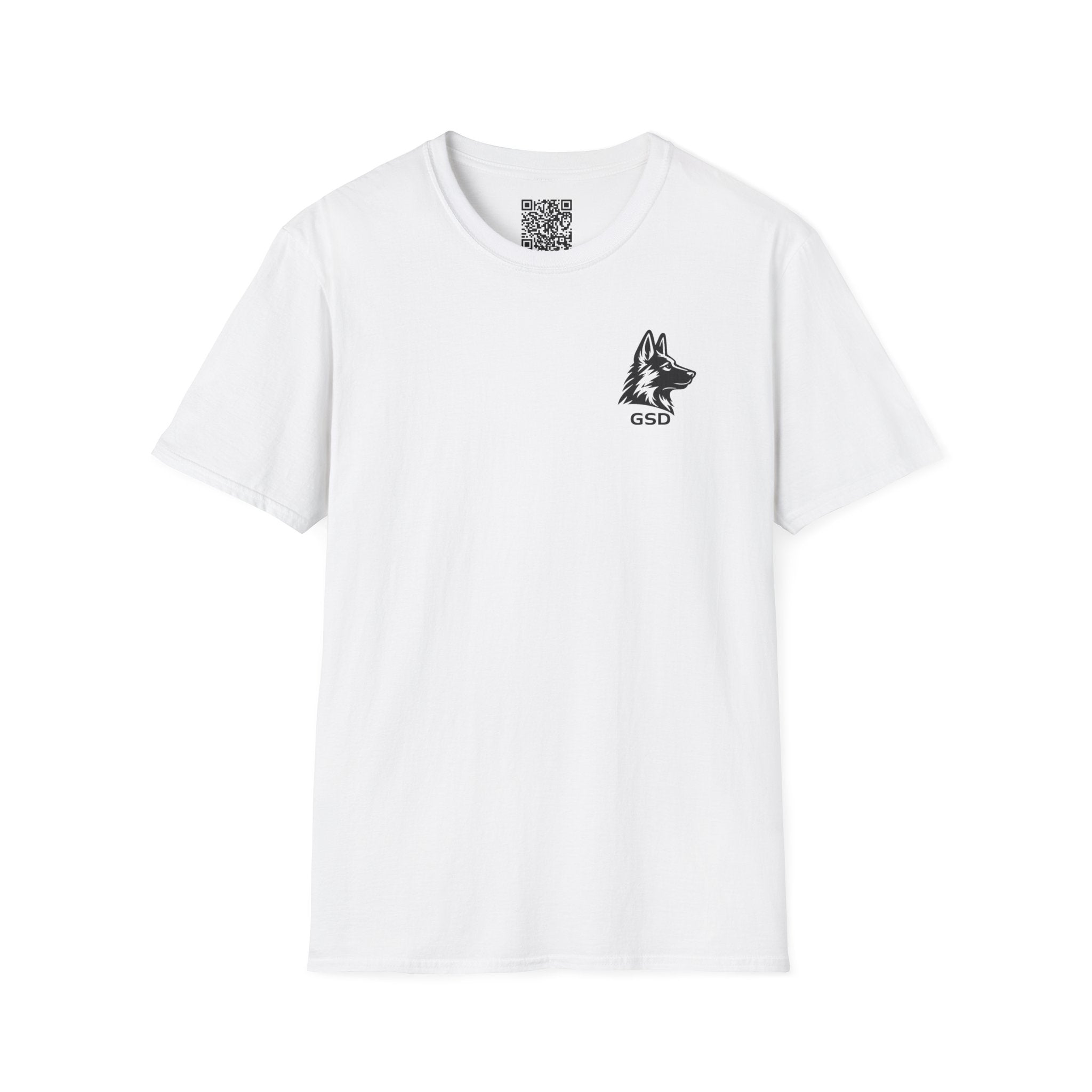 GSD German Shepherd Logo T‑Shirt — Minimal Dog Rescue Tribute Tee
