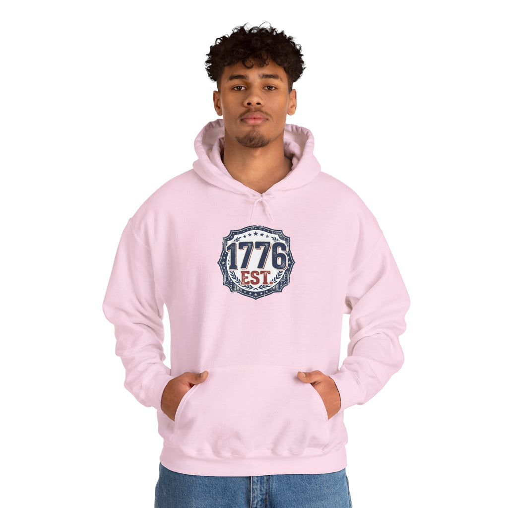 1776 Patriotic Hoodie — "Free Because of the Brave" Military Veteran Sweatshirt