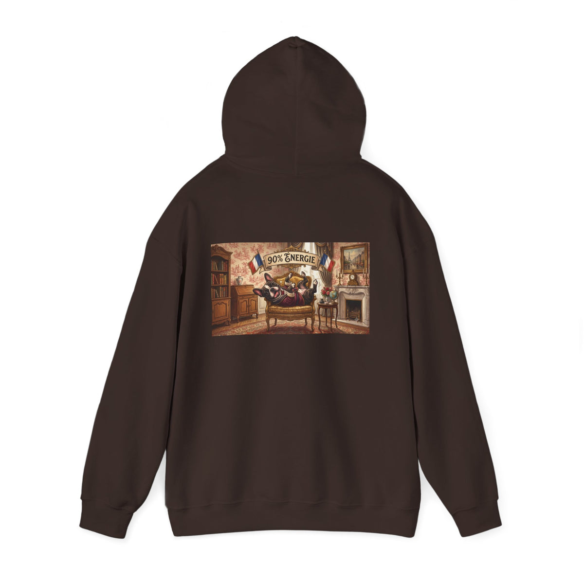 Frenchie Hoodie 90% Energy — Graphic Pullover