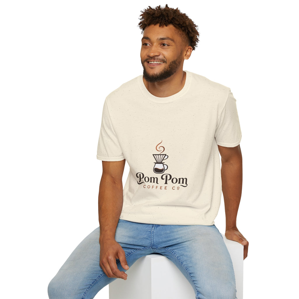Pomeranian Pom Pom Coffee Pomeranian T-Shirt — “Fueled by Coffee and Pom Pom Energy”
