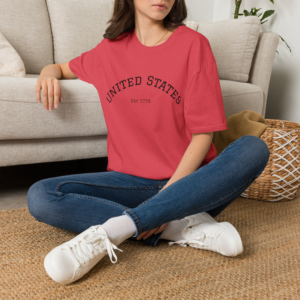 United States EST 1776 T-Shirt | Patriotic Vintage Script Tee