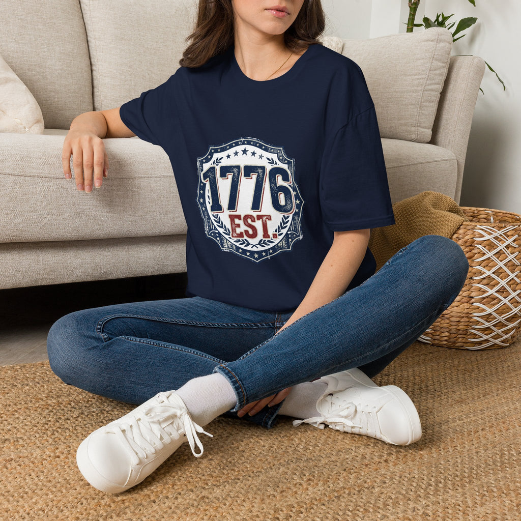 1776 Vintage Shield T-Shirt — Patriotic Independence Day Tee