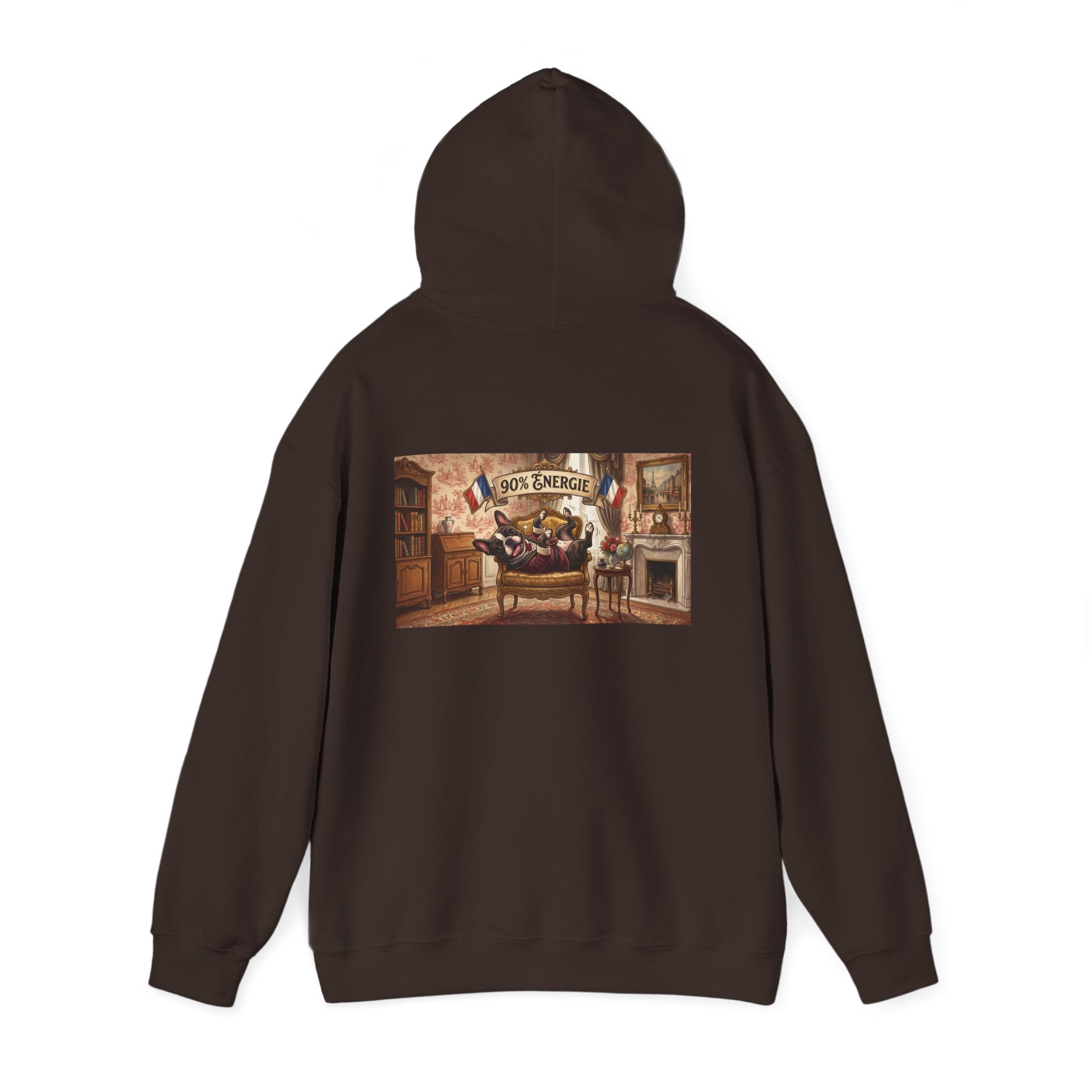 Frenchie Hoodie 90% Energy — Graphic Pullover