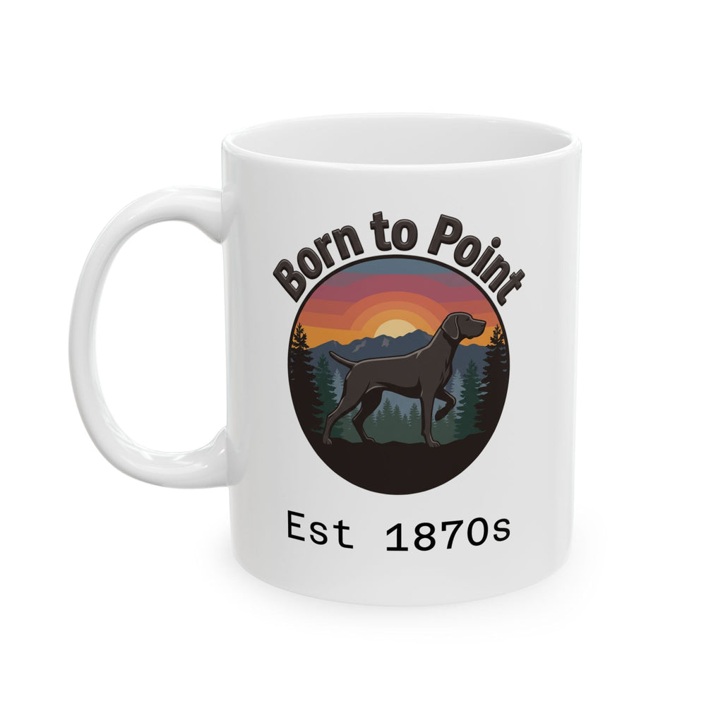 GSP Ceramic Mug — Born to Paint Vintage Sunset Logo (11oz & 15oz)