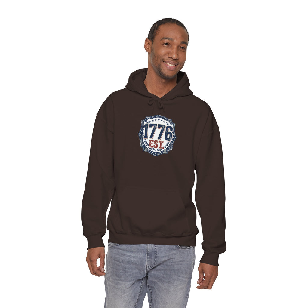 1776 Patriotic Hoodie — "Free Because of the Brave" Military Veteran Sweatshirt