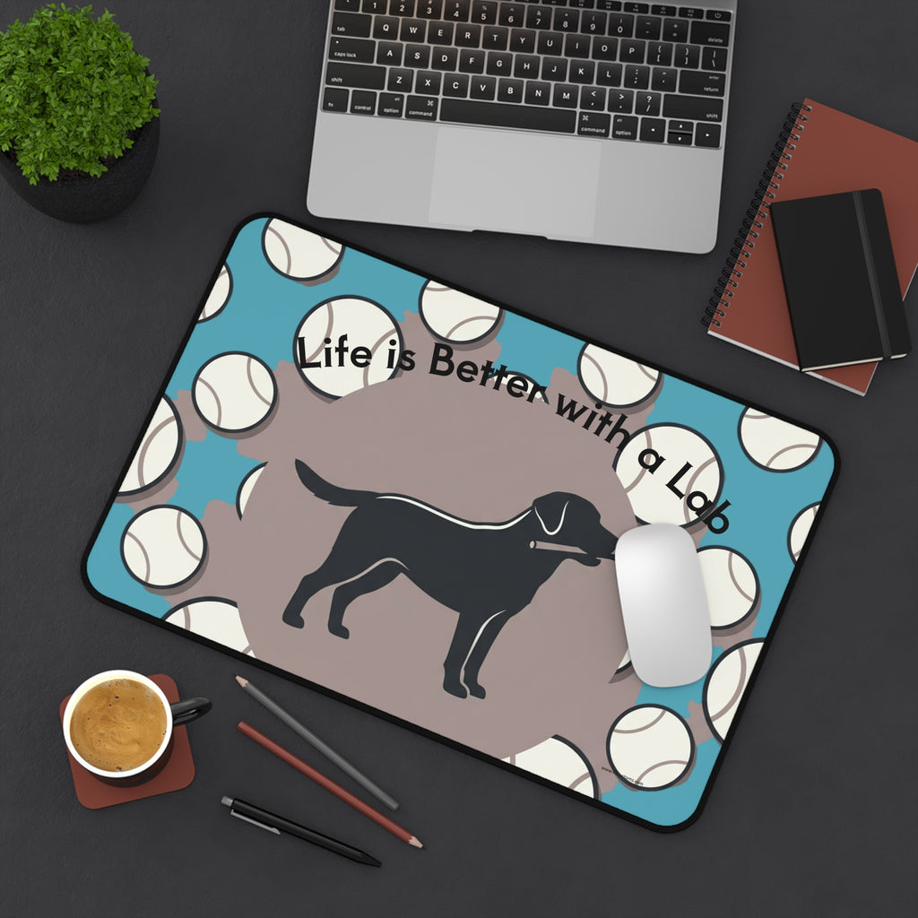 Lab Retriever Desk Mat — "Life is Better with a Lab" Mousepad