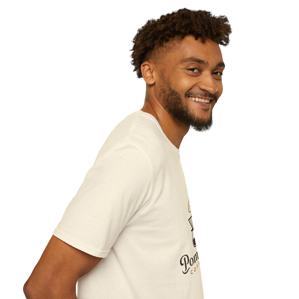 Pomeranian Pom Pom Coffee Pomeranian T-Shirt — “Fueled by Coffee and Pom Pom Energy”