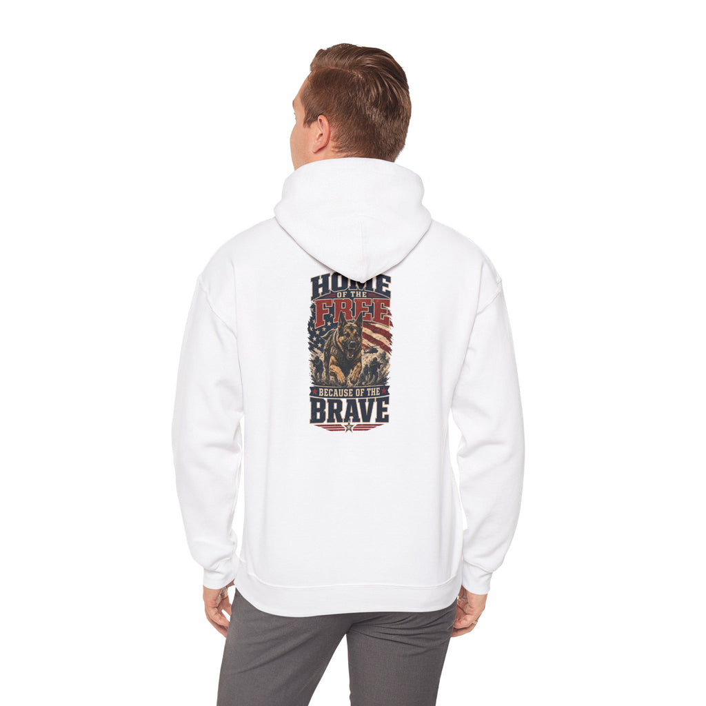 1776 Patriotic Hoodie — "Free Because of the Brave" Military Veteran Sweatshirt