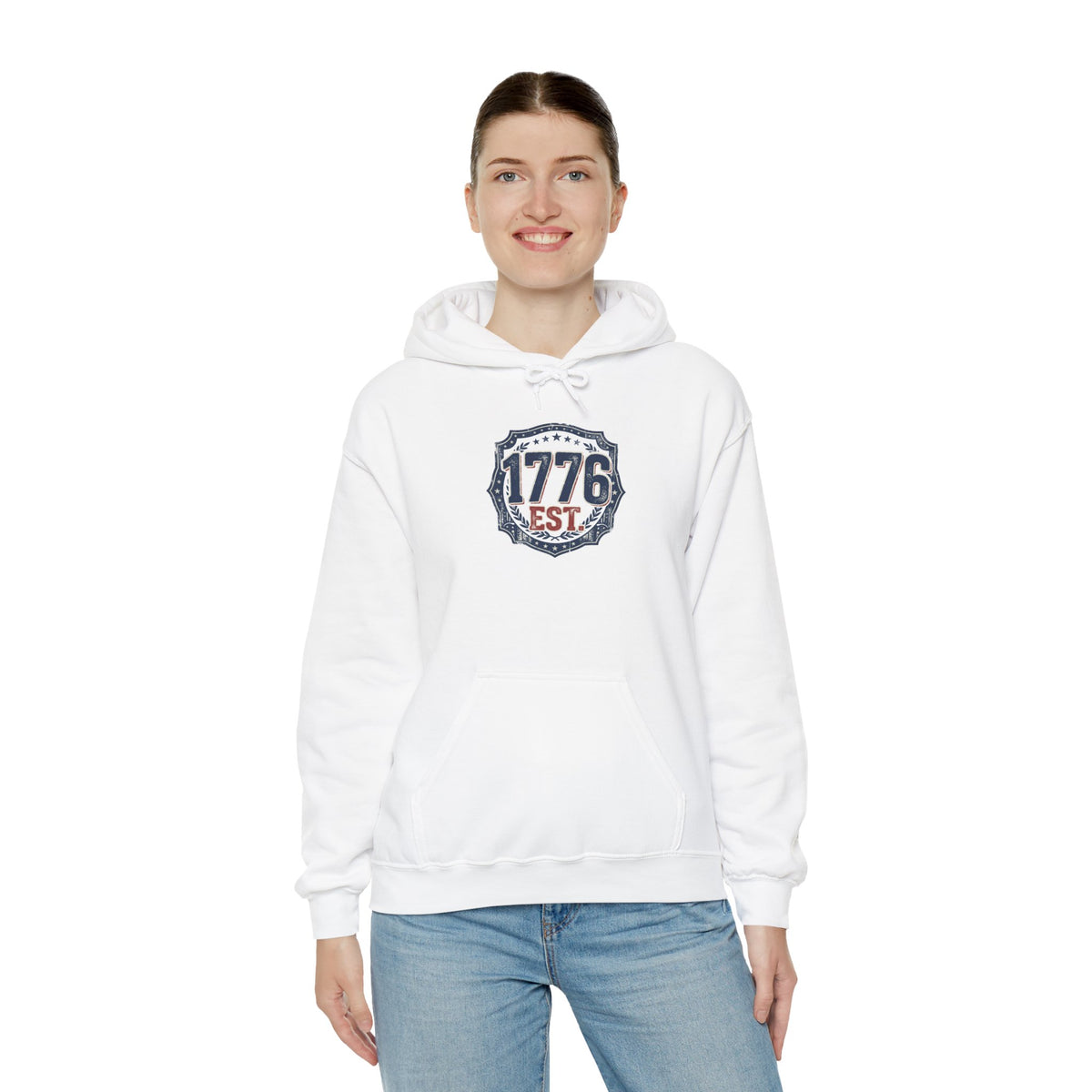 1776 Patriotic Hoodie — "Free Because of the Brave" Military Veteran Sweatshirt