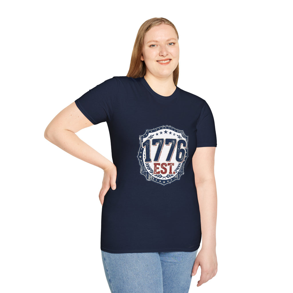 1776 Vintage Shield T-Shirt — Patriotic Independence Day Tee